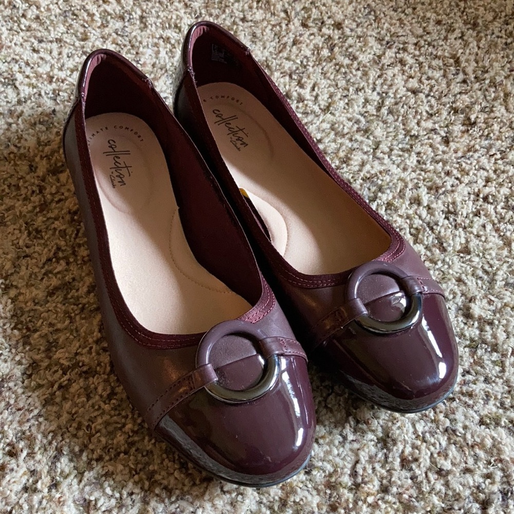 NWOTCollection by Clarks burgundy/plum ballet flat - Picture 1 of 8